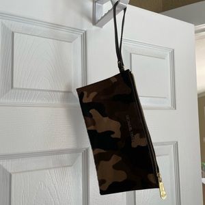 Michael Kors camo calfskin wristlet/clutch